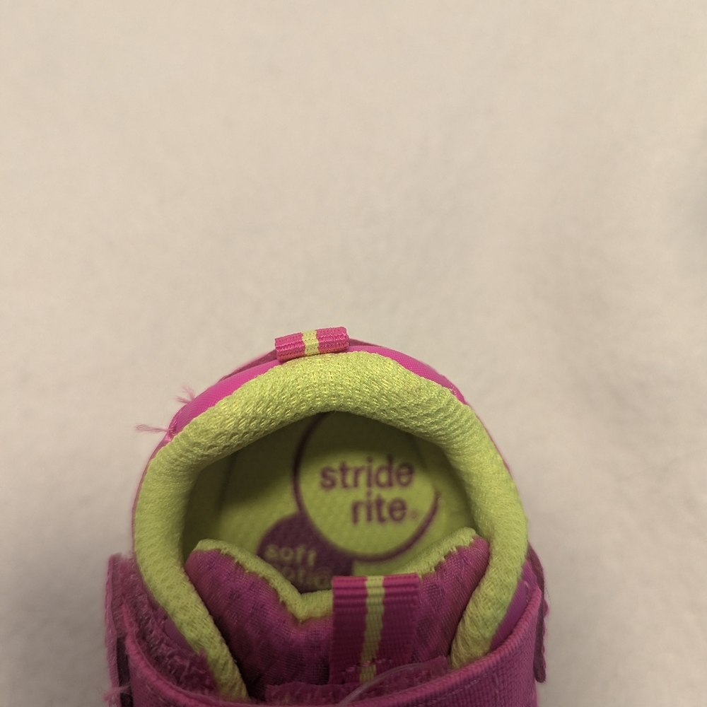 NWT Stride Rite Zips Runner Baby Shoes In Hot Pink, Size 3M - Picture 7 of 7